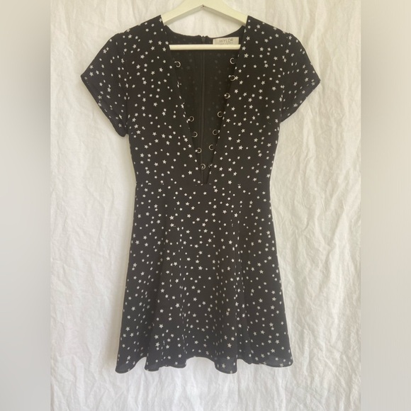 Revolve WYLDR Black Star Mini Twirl Dress Size Small - Picture 2 of 12